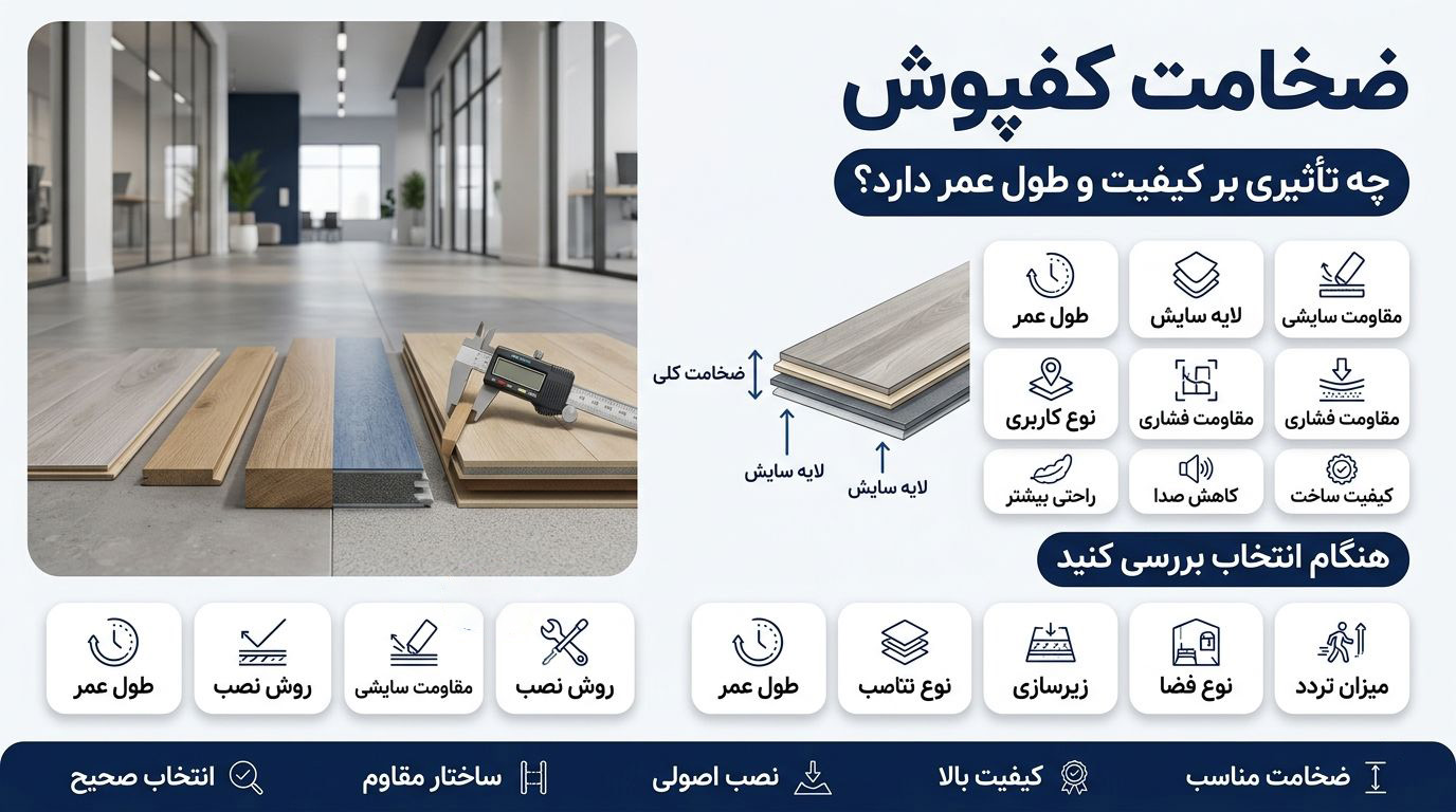 ضخامت کفپوش چه تأثیری بر کیفیت و طول عمر آن دارد؟
