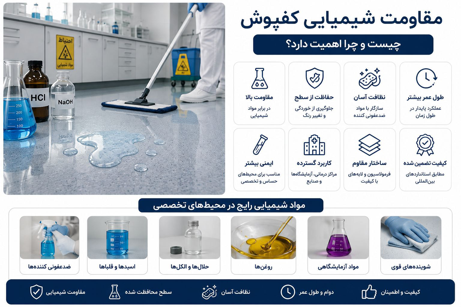 مقاومت شیمیایی کفپوش چیست و چرا اهمیت دارد؟