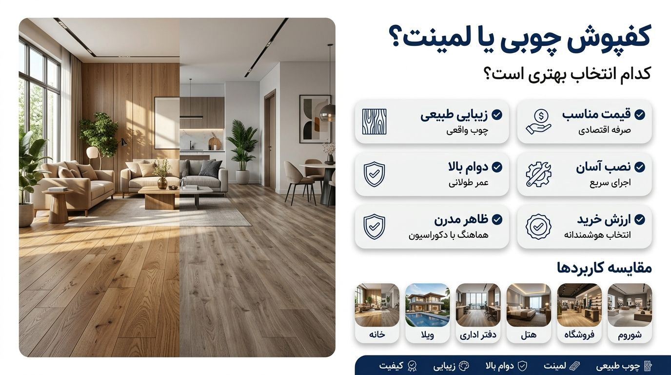 کفپوش چوبی یا لمینت؟